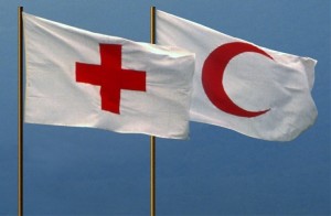 Das Emblem des Roten Kreuzes und des Roten Halbmonds